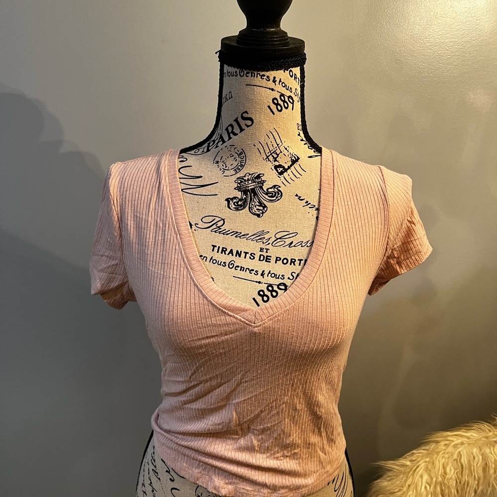 Bozzolo Orange Fitted Ribbed T-Shirt